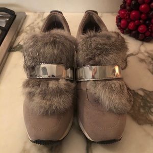 Michael Kors fur sneakers
